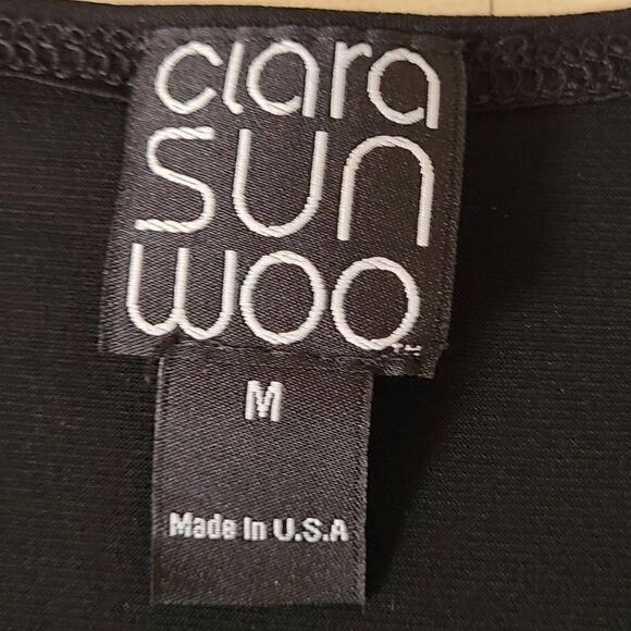 Clara Sunwoo Womens Black Scoop Neck Tank Size Medium - Picture 6 of 7